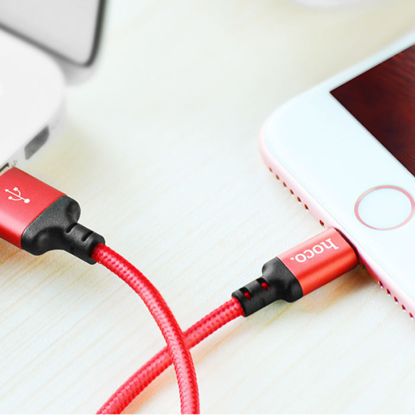 USB-кабель HOCO X14 iPhone Lightning 1 м черный красный