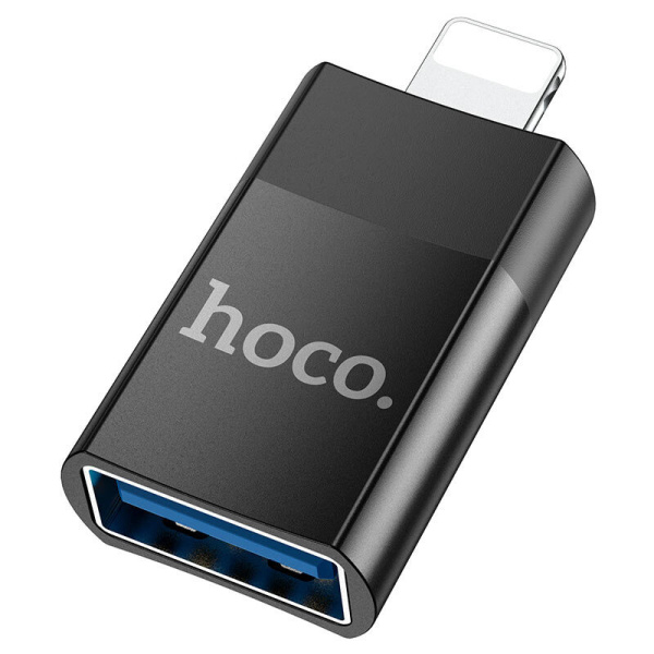 Переходник HOCO UA17 USB-A 2.0/Lightning черный