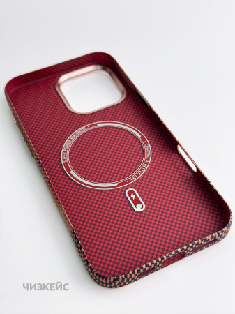 Чехол Luxo Life+ Carbon Magsafe iPhone 15 Pro оранж