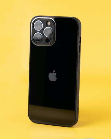 Чехол- накладка Glass MonoColor iPhone 13 Pro Max черный