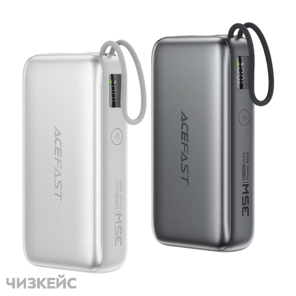 Внешний аккумулятор AceFast M32 10000 mAh (2USB-C + USB-A, LED, PD 35W) черный