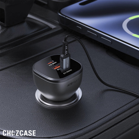 АЗУ-USB AceFast B14 (1USB-A, 2USB-C, 3.0A, QC3.0, PD 165W) черный