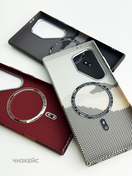 Чехол Luxo Life+ Carbon Magsafe Samsung S24 Ultra горы черный