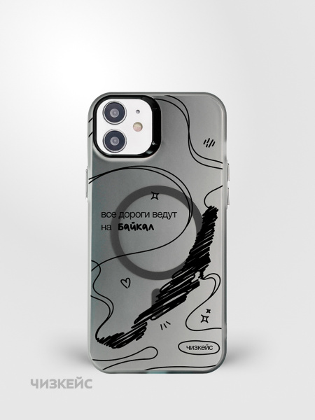 Чехол Чизкейс MagSafe iPhone 11 Дороги черный