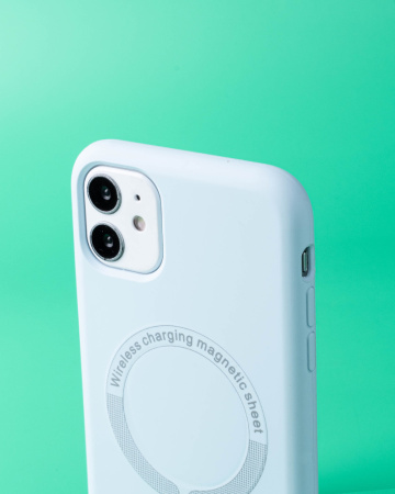 Чехол- накладка Simple Case MagSafe iPhone 14 Pro небесно-голубой