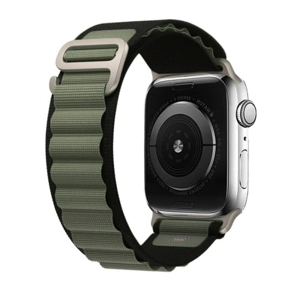 Ремешок Alpine Loop Apple Watch 42/44/45/49 мм M черный/зеленый