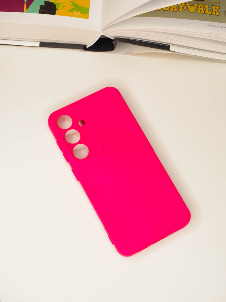 Чехол- накладка Silicone Cover Samsung S24 ярко-розовый