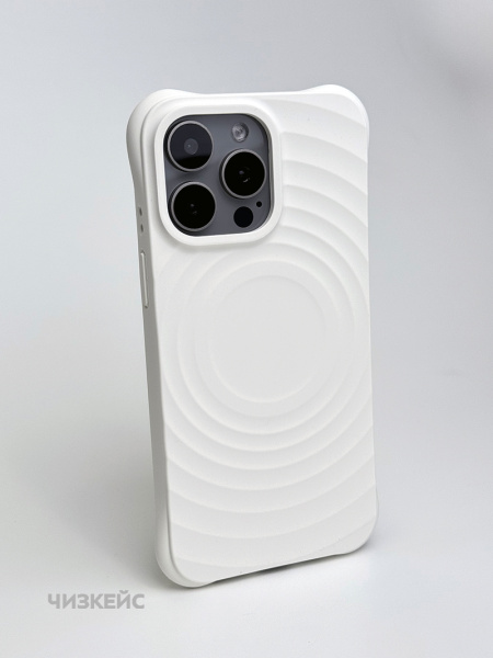 Чехол Волна MagSafe iPhone 16 Pro белый