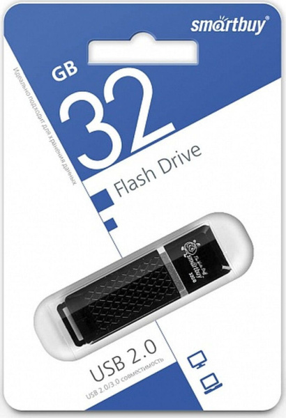 USB-накопитель  8 GB SmartBuy Quartz черный