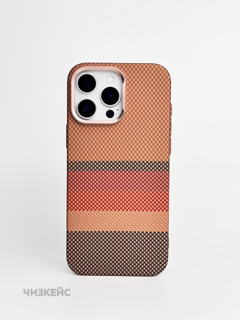 Чехол Luxo Life+ Carbon Magsafe iPhone 15 Pro оранж