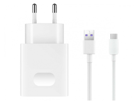 СЗУ Huawei USB-C Adapter (65W, USB-C) + кабель Type-C белый