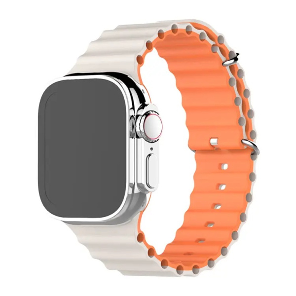 Ремешок Ocean Band Apple Watch 42/44/45/49 мм бежевый/оранжевый