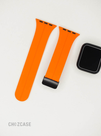 Ремешок Apple Watch 42/44/45/49 мм Magnet Silicone оранжевый