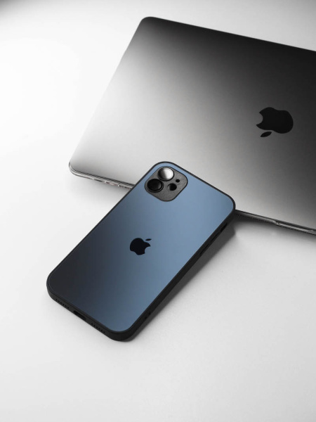 Чехол- накладка Мегаполис iPhone 15 Pro Max синий