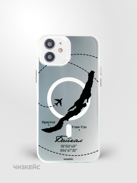 Чехол Чизкейс MagSafe iPhone 11 Байкал самолет белый