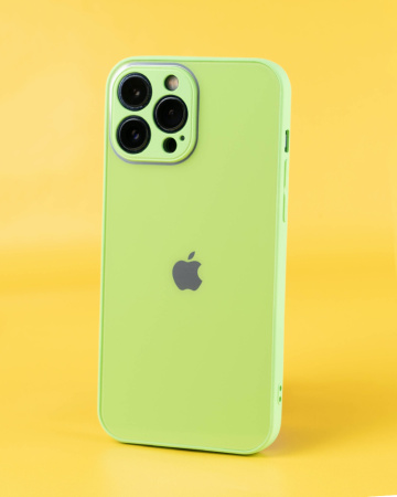 Чехол- накладка Glass MonoColor iPhone 13 Pro Max зеленый