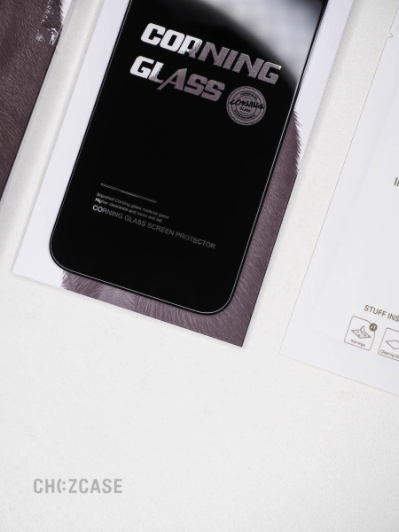 Защитное стекло SUPGLASS Corning iPhone 15 Pro Max черный
