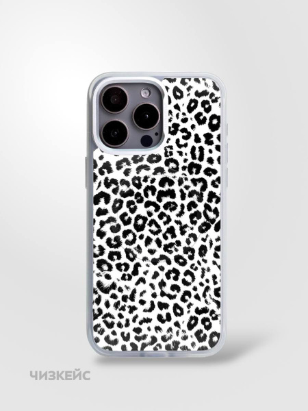 Магнитная панель Чизкейс iPhone 17 Pro Леопард снежный