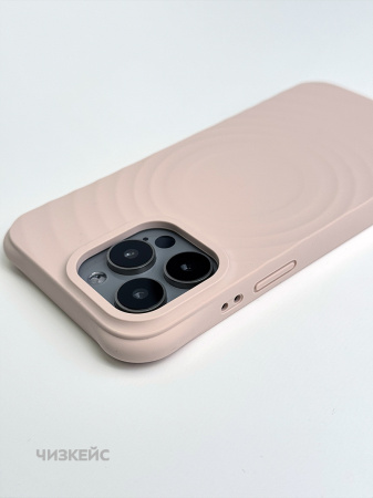 Чехол Волна MagSafe iPhone 15 Pro розовый песок