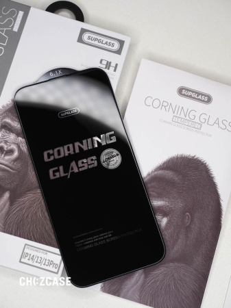 Защитное стекло SUPGLASS Corning iPhone 15 черный