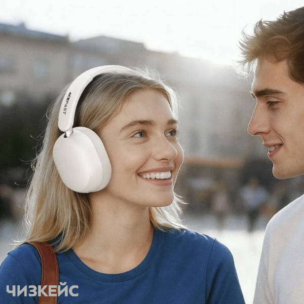 Наушники беспроводные AceFast H12 ANC (Bluetooth 5.4) полноразмерные белый