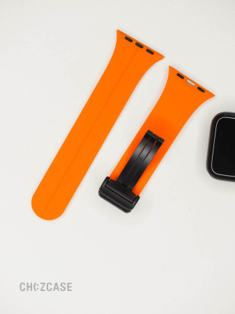 Ремешок Apple Watch 42/44/45/49 мм Magnet Silicone оранжевый