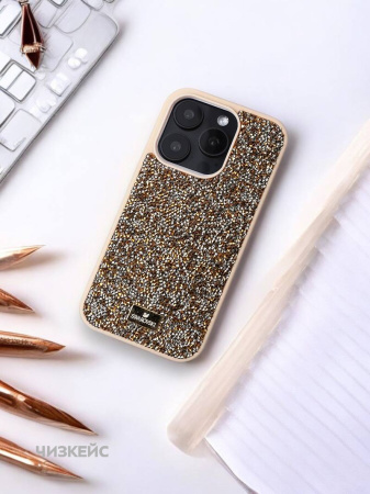 Чехол Swarovski iPhone 16 Pro золото