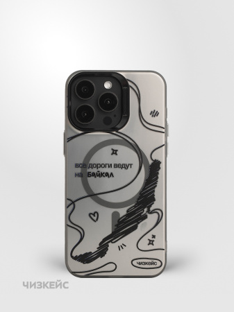 Чехол Чизкейс MagSafe iPhone 15 Pro Max Дороги черный