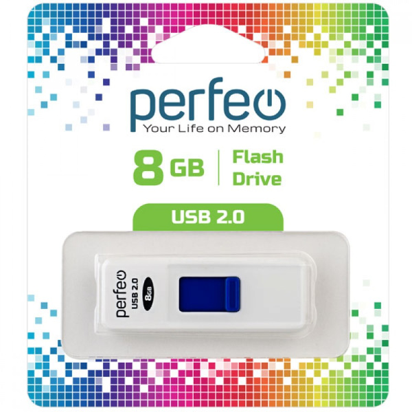 USB-накопитель 8 GB Perfeo S03 белый