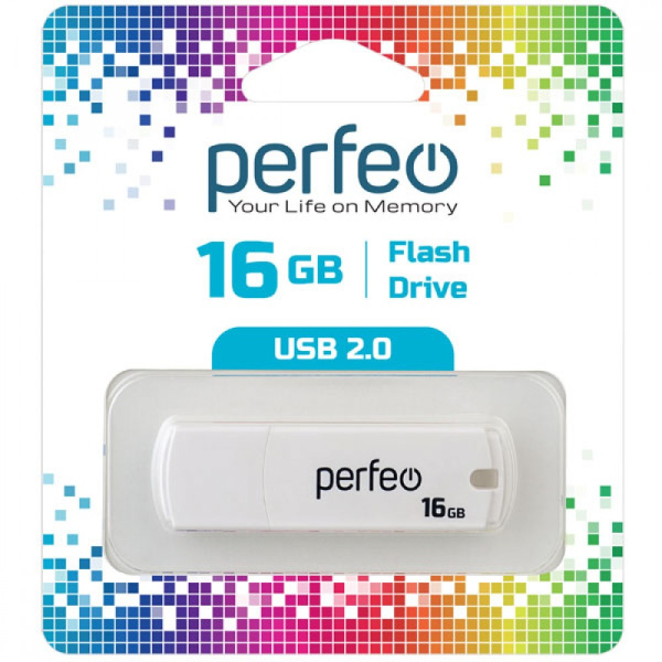 USB-накопитель 16 GB Perfeo C05 белый