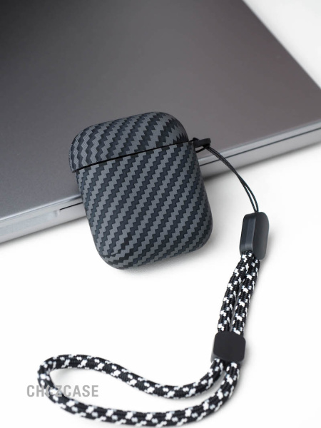 Чехол Luxo Carbon Apple AirPods 1/2 черный