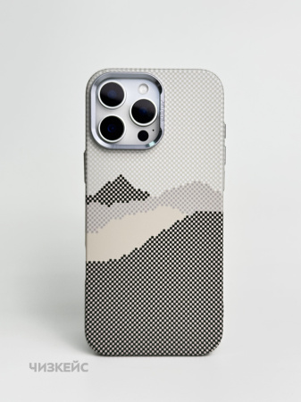 Чехол Luxo Life+ Carbon Magsafe iPhone 16 Pro горы серый
