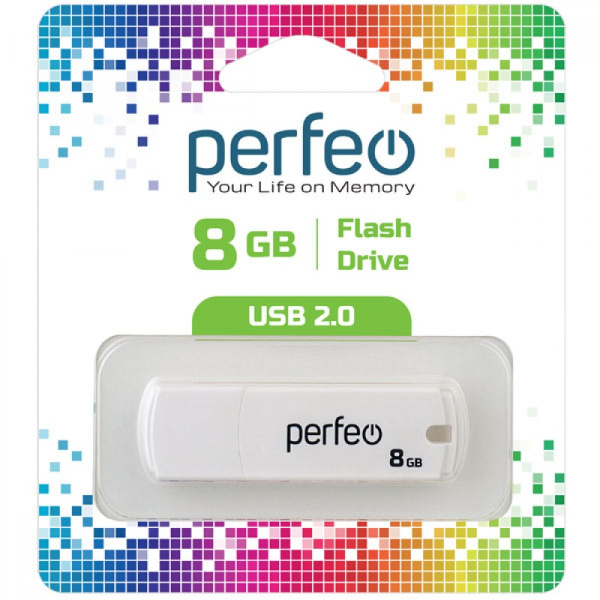 USB-накопитель 8 GB Perfeo C05 белый