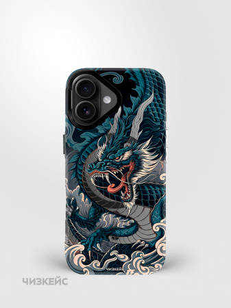 Чехол Чизкейс MagSafe iPhone 17 Небесный дракон белый