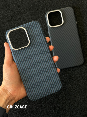 Чехол Luxo Life+ Carbon Magsafe iPhone 15 Pro синий