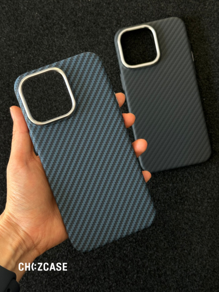 Чехол Luxo Life+ Carbon Magsafe iPhone 15 Pro синий