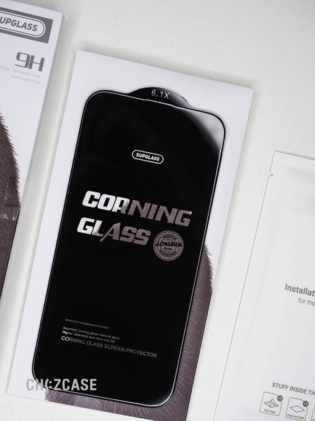Защитное стекло SUPGLASS Corning iPhone 15 Pro черный