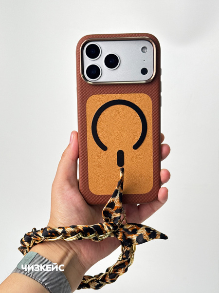 Чехол Ривьера iPhone 17 Pro/18 Pro MagSafe коричневый