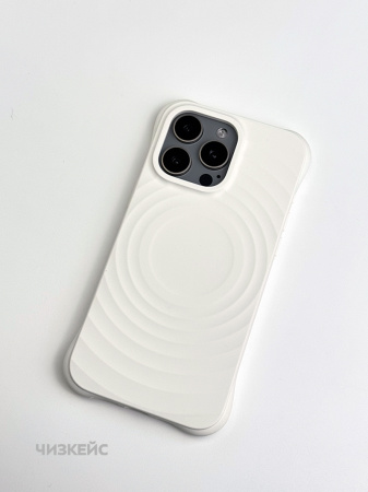 Чехол Волна MagSafe iPhone 15 Pro белый