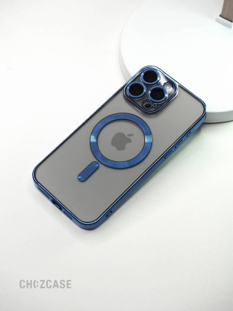 Чехол- накладка Притяжение iPhone 15 Pro Max синий