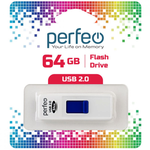 USB-накопитель 64 GB Perfeo S03 белый