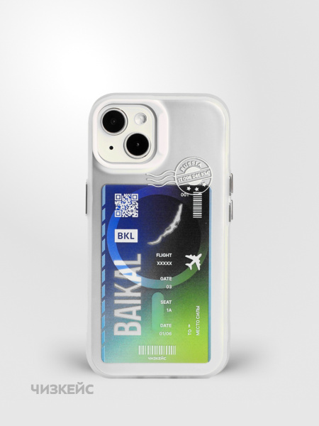 Чехол Чизкейс MagSafe iPhone 13/iPhone 14 Рейс Байкал белый