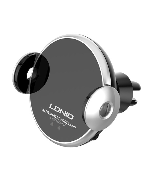 Автодержатель LDNIO MA02 (Qi, 15W, дефлектор) серый