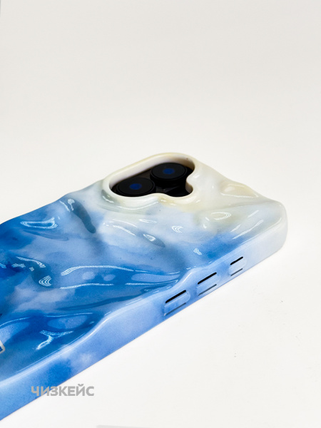Чехол Карамель iPhone 16 голубой