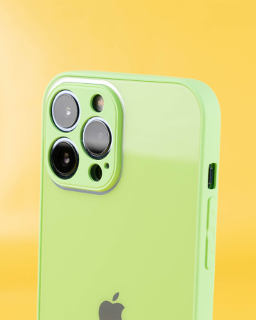 Чехол- накладка Glass MonoColor iPhone 13 Pro зеленый