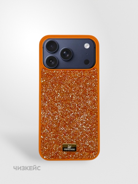 Чехол Swarovski iPhone 17 Pro Max оранжевый