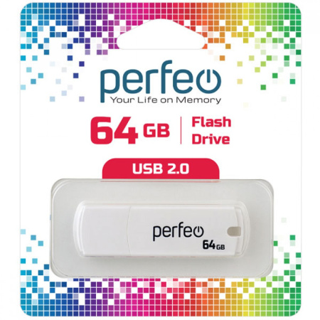 USB-накопитель 64 GB Perfeo C05 белый