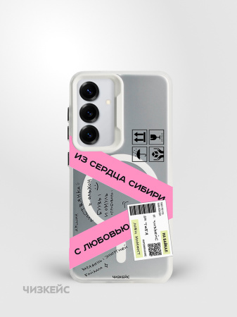 Чехол Чизкейс MagSafe Samsung S25 Экспресс белый