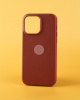 Чехол Apple Leather Case iPhone 14 Pro коричневый