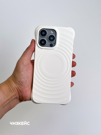 Чехол Волна MagSafe iPhone 15 Pro белый